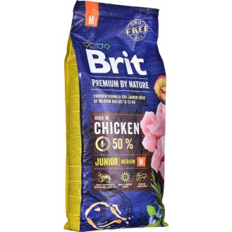 Brit Premium by Nature Junior Medium 15kg Dry Food for Medium Breed Puppies with Chicken Brit Premium by Nature Junior Medium 15kg Dry Food for Medium Breed Puppies with Chicken